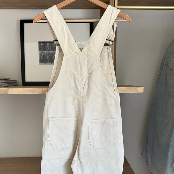 The Hey Gang Women's double knee Overalls in natural - Picture 8 of 12